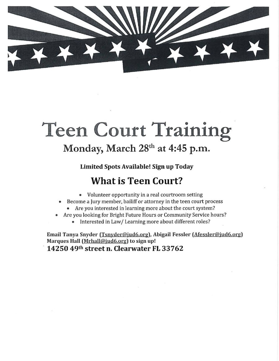 Court Schedule Jurors Teen Court